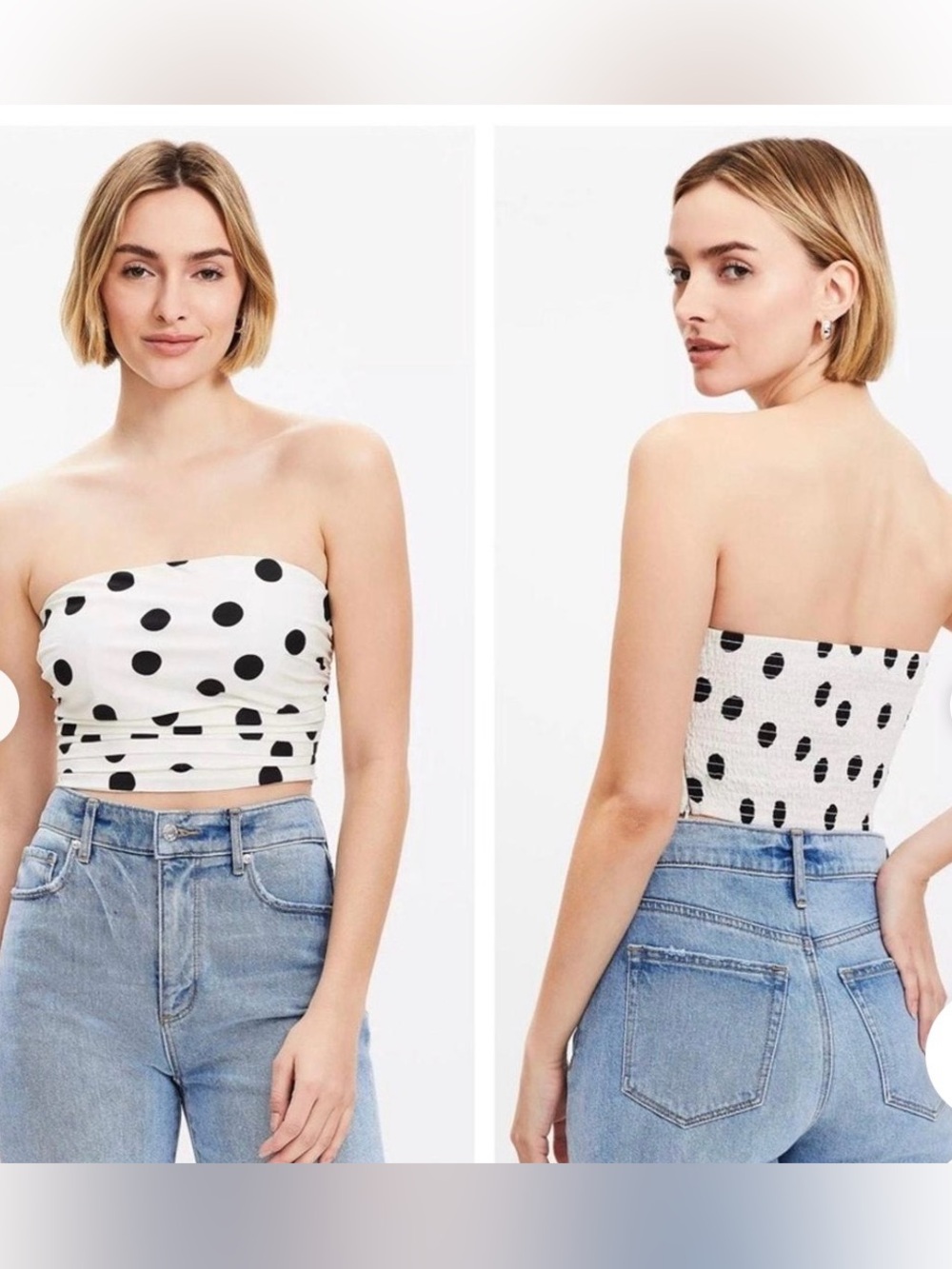 LOFT Crop Polka Dot Tube Top